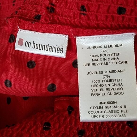 No Boundaries Satin Plunge Blouse | Red & Black | Juniors Size Medium - Picture 3 of 3